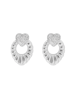 Pendientes Plata Mujer PPR 774 Corazón Circonitas