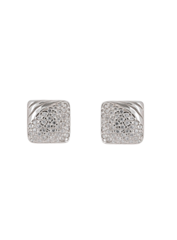 Pendientes Plata Mujer PPR 790 Cuadrados Circonitas