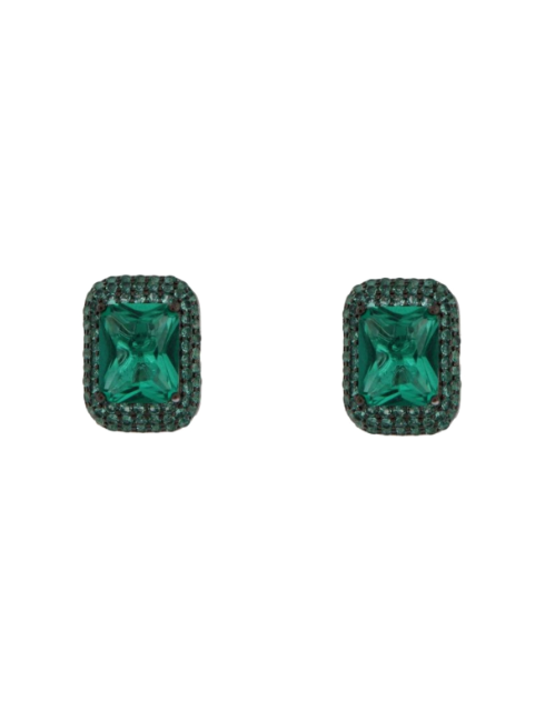 Pendientes Plata Mujer PSET139/1V Circonitas Verdes