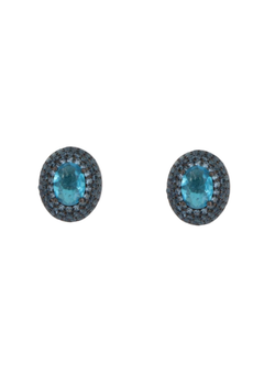 Pendientes Plata Mujer PSET142/1Z Circonitas Azules