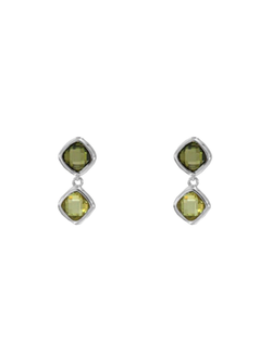 Pendientes Plata Mujer PSET171/1 Colgante Circonitas Verdes