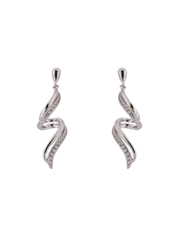 Pendientes Plata Mujer PSET192/1 Entorchado Circonitas