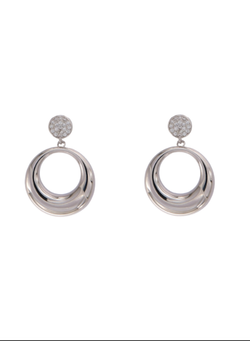 Pendientes Plata Mujer PSET207/1 Circonitas Colgante En Brillo