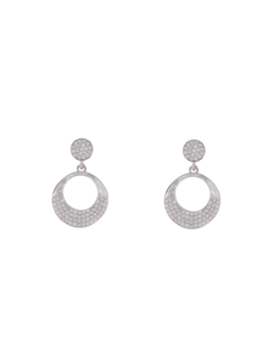 Pendientes Plata Mujer PSET220/1 Colgante Redondo Circonitas
