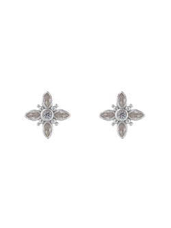Pendientes Plata Mujer PSET224/1 Flor Circonitas