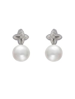 Pendientes Plata Mujer PSTP6 Flor Perlas