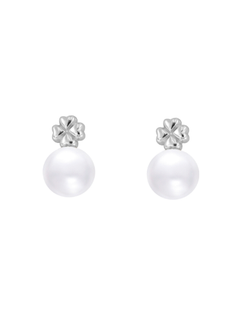 Pendientes Plata Mujer PSTP7 Trébol Perlas