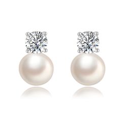 Pendientes Plata Perlas Cultivadas Circonitas 10mm PEM0274RHPA