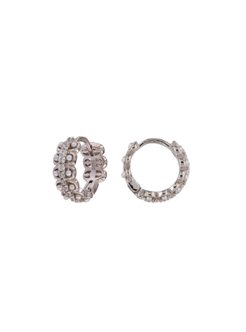 Pendientes Plata PPAC191 Aro C. Perlas & Circonitas