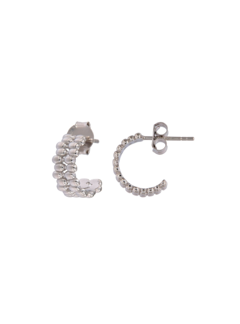 Pendientes Plata PPAC193 Medio Aro En Brillo