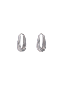 Pendientes Plata PPAC197 Aro Alargado Tallado