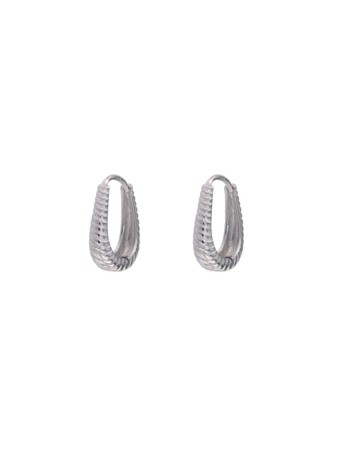 Pendientes Plata PPAC197 Aro Alargado Tallado