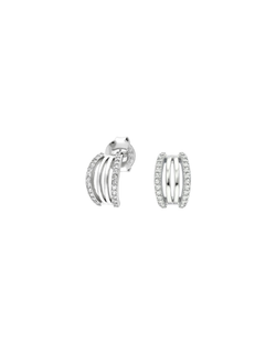Pendientes Plata PPAC198 Medio Aro C. Circonitas
