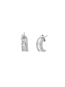 Pendientes Plata PPAC202 Medio Aro C. Circonitas