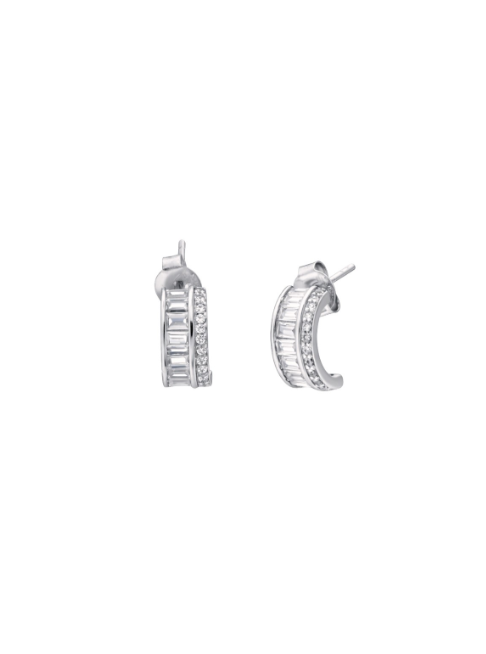 Pendientes Plata PPAC202 Medio Aro C. Circonitas