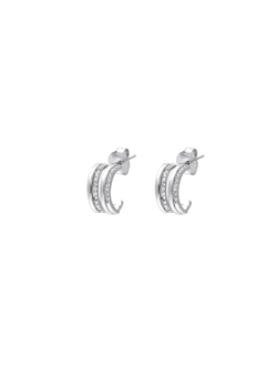 Pendientes Plata PPAC203 Medio Aro C. Circonitas