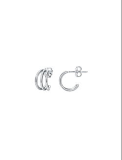 Pendientes Plata PPAC204 Medio Aro En Brillo
