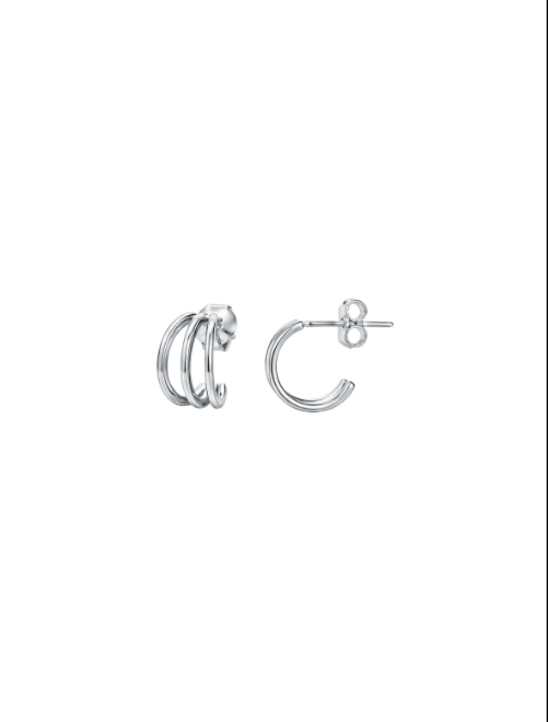 Pendientes Plata PPAC204 Medio Aro En Brillo
