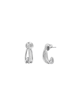 Pendientes Plata PPAC208 Medio Aro C. Circonitas
