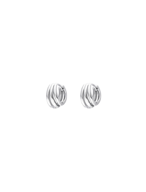 Pendientes Plata PPAC213 Aro Concha En Brillo