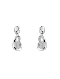 Pendientes Plata PPEN2230 Colgante Martillado En Brillo