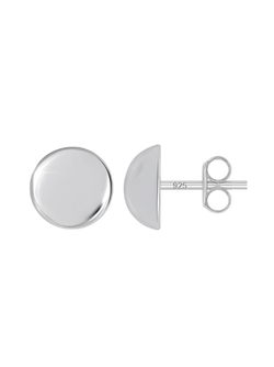 Pendientes Plata PPEN2247 Media Bola En Brillo