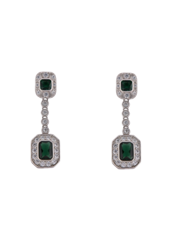 Pendientes Plata PPEN2252/V Colgante Circonitas Verdes