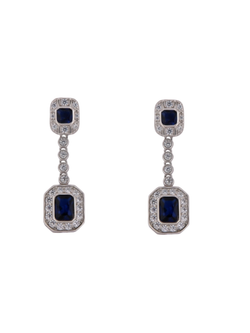 Pendientes Plata PPEN2252/Z Colgante Circonitas Azules