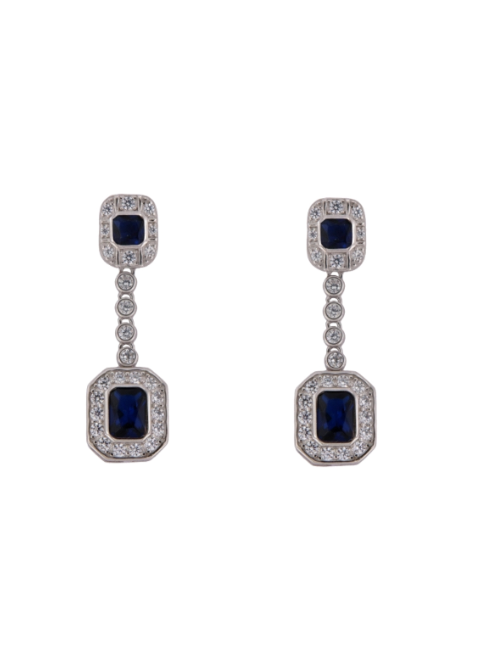 Pendientes Plata PPEN2252/Z Colgante Circonitas Azules