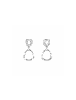 Pendientes Plata PPEN2286 Circonitas C. Colgante En Brillo