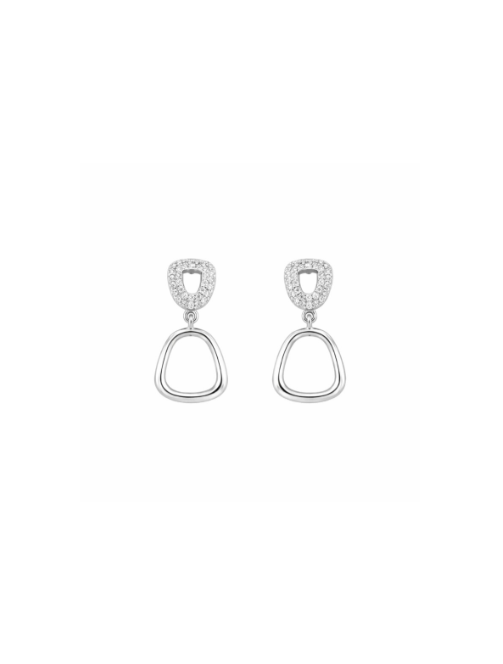 Pendientes Plata PPEN2286 Circonitas C. Colgante En Brillo