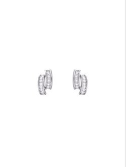 Pendientes Plata PPR 805 Dos Bandas C. Circonitas