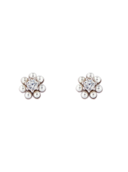 Pendientes Plata PPRP82 Flor C. Perlas