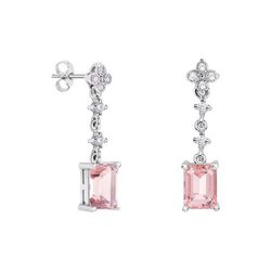 Pendientes Plata Rectangulo Argyor MRM 8x6mm (AG)79B0102TB3 Topacios Rosa