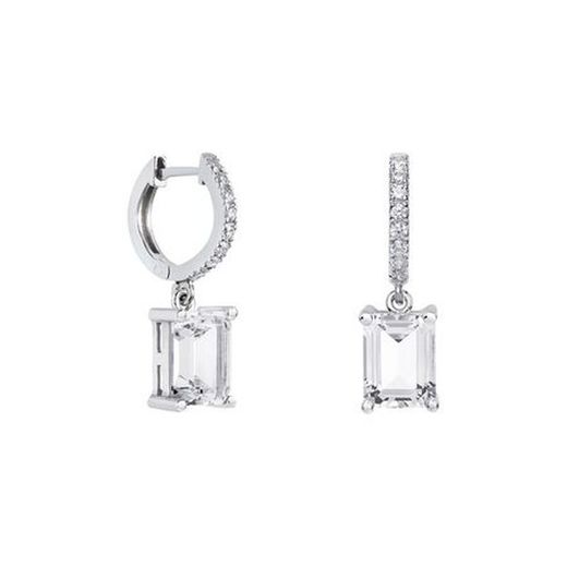 Boucles d'oreilles rectangulaires en argent Argyor MRM 8 x 6 mm (AG) 79B0400TB1 Topaze blanche