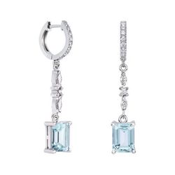 Pendientes Plata Rectangulo Argyor MRM 8x6mm (AG)79B0405TB2 Topacios Azul