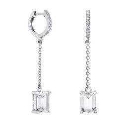 Pendientes Plata Rectangulo Argyor MRM 8x6mm (AG)79B0407TB1 Topacios Blanco