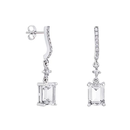 Boucles d'oreilles rectangulaires en argent Argyor MRM 8 x 6 mm (AG) 79B0501TB1 Topaze blanche