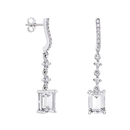 Boucles d'oreilles rectangulaires en argent Argyor MRM 8 x 6 mm (AG) 79B0502TB1 Topaze blanche