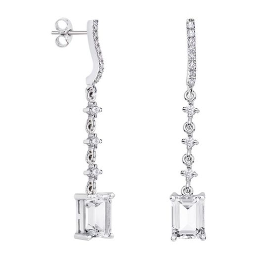 Boucles d'oreilles rectangulaires en argent Argyor MRM 8 x 6 mm (AG) 79B0503TB1 Topaze blanche