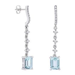 Pendientes Plata Rectangulo Argyor MRM 8x6mm (AG)79B0503TB2 Topacios Azul