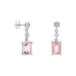 Pendientes Plata Rectangulo Argyor MRM 8x6mm (AG)79B0601TB3 Topacios Rosa