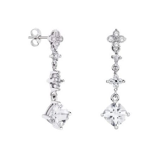 Boucles d'oreilles en argent losange Argyor MRM 7x7 mm (AG) 79B0104TC1 Topaze blanche