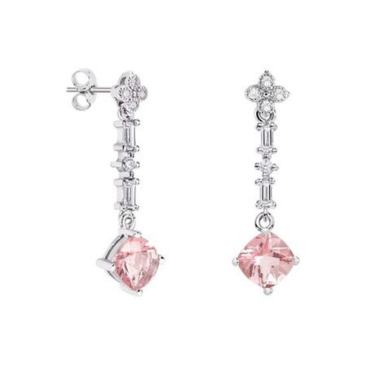 Boucles d'oreilles en argent et topaze rose losange Argyor MRM 7x7 mm (AG)79B0106TC3