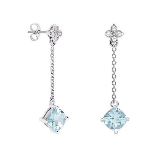 Boucles d'oreilles en argent losange Argyor MRM 7x7 mm (AG) 79B0107TC2 Topaze bleue