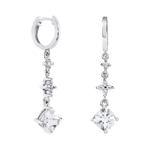 Brincos de prata Argyor MRM Rhombus 7x7 mm (AG)79B0304TC1 Topázio branco