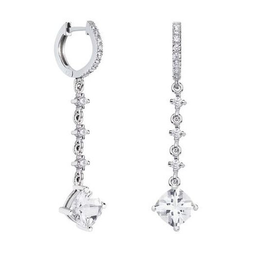 Boucles d'oreilles en argent losange Argyor MRM 7x7 mm (AG) 79B0403TC1 Topaze blanche