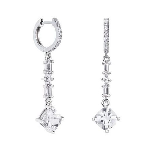 Pendientes Plata Rombo Argyor MRM 7x7mm (AG)79B0406TC1 Topacios Blanco