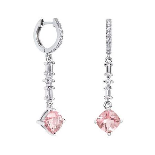 Boucles d'oreilles en argent losange Argyor MRM 7x7 mm (AG) 79B0406TC3 Topaze rose