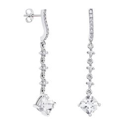 Pendientes Plata Rombo Argyor MRM 7x7mm (AG)79B0503TC1 Topacios Blanco